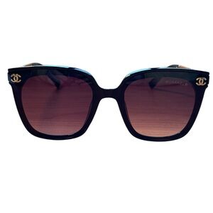 Chanel Black Oversized Sunglasses with Gradient Lenses